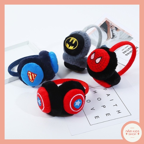 Bịt tai cho bé giữ ấm Nấm Kids, bịt tai chống ồn lót lông siêu anh hùng siêu ngầu