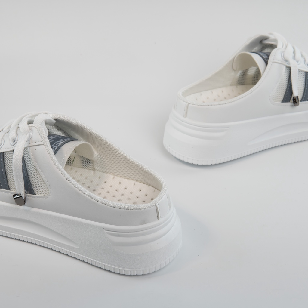 Giày Sục Nữ Đạp Gót Mules Hở Gót Sneaker Đế Cao Thể Thao - FOX010