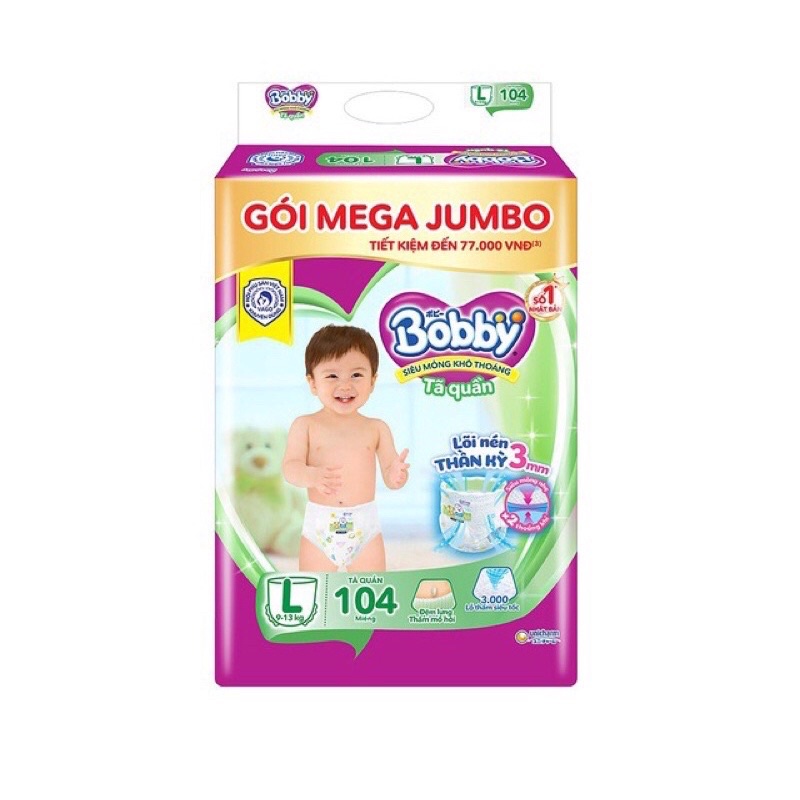 Tã quần BOBBY MEGA JUMBO XL92/XXL84/M120/L104