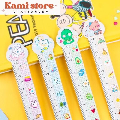 Thước Kẻ Nhựa Dẻo Cute (ảnh thật) 15cm Quà Tặng Học Sinh Kami Store