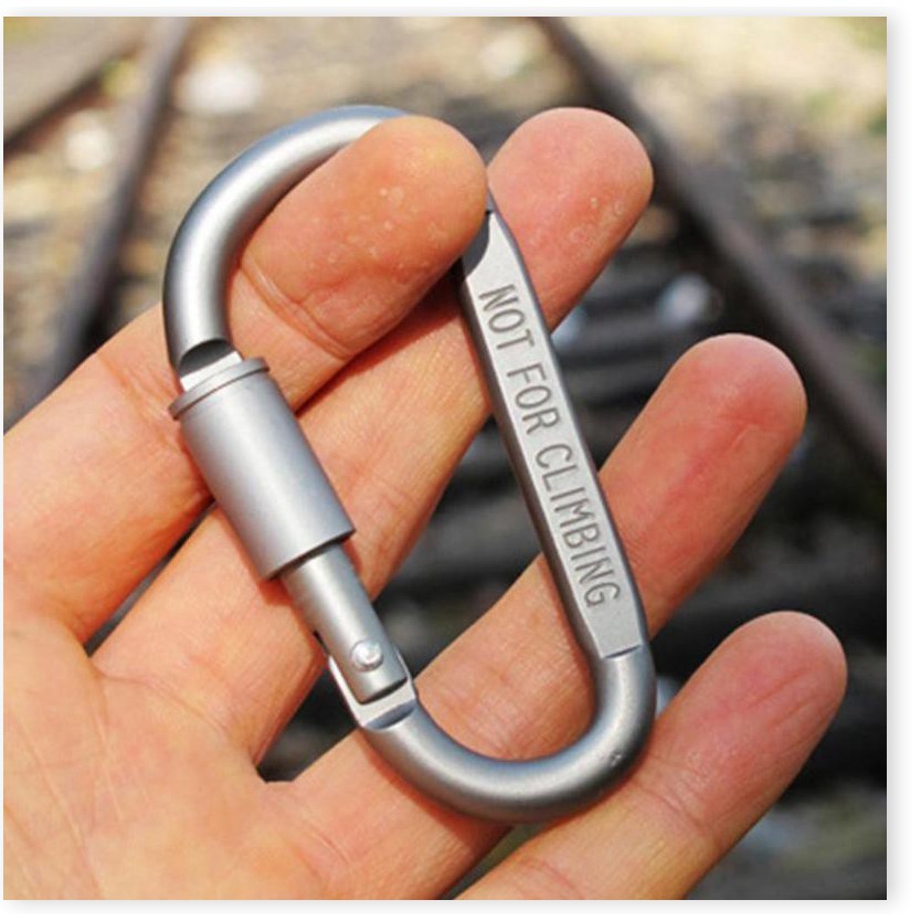 Khóa treo leo núi 🗣️ GIÁ VỐNMóc khóa nhôm Carabiner hình chữ D được làm từ hợp kim nhôm cao cấp siêu cứng và bền 8498