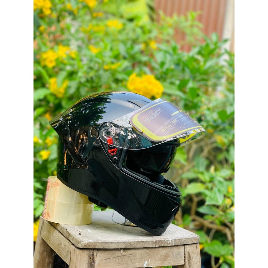 Nón bảo hiểm Fullface nam nữ M266 2 kính màu đen bóng