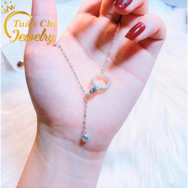 Dây Chuyền Nữ ♥️MẪU HOT♥️ Vòng Cổ Bạc Nữ, Liền Mặt Đính Đá Sang Trọng, Phong Cách Hàn Quốc