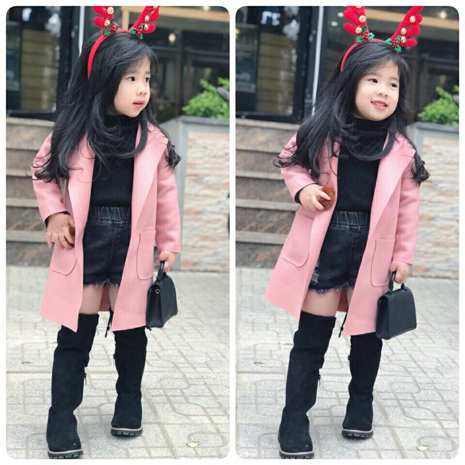 Áo dạ dáng dài bé gái