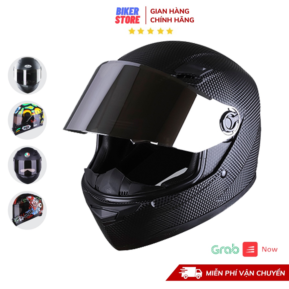 [Mã LIFEAUMAY giảm 10% tối đa 30k đơn 150k] Mũ Bảo Hiểm Full face AGU, ASIA Đầy Đủ Mẫu - BH Chính Hãng 12 Tháng