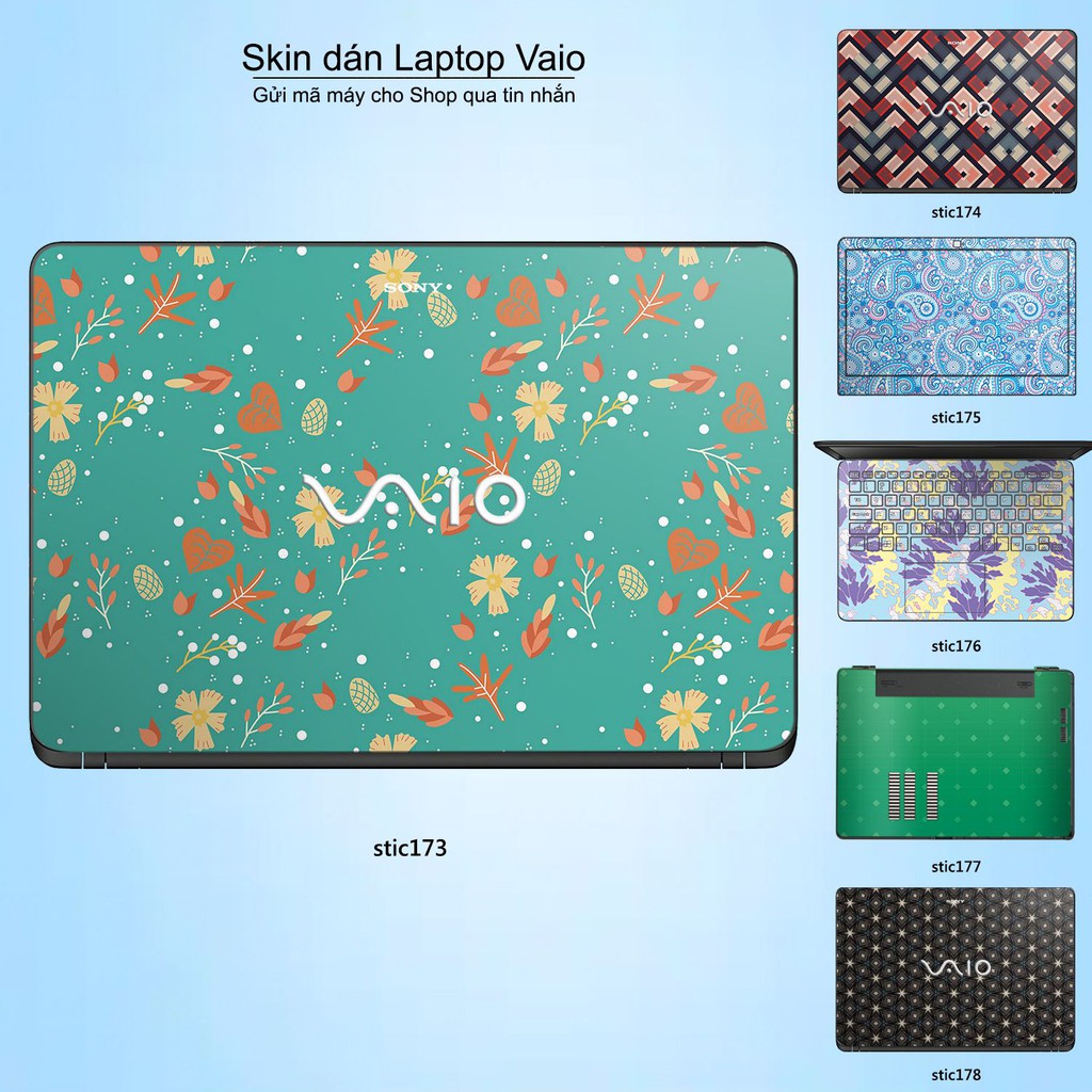 Skin dán Laptop Sony Vaio in hình Hoa văn sticker nhiều mẫu 29 (inbox mã máy cho Shop)