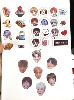 Combo Hình dán BTS- sticker BT21 - miếng dán hình kpop