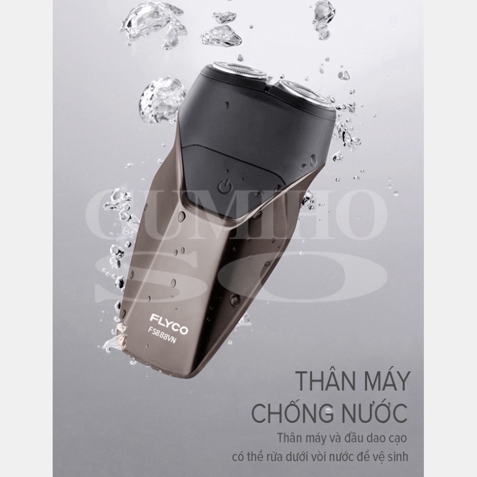 Máy Cạo Râu Flyco 2 Lưỡi Sạc Nhanh Kháng Nước FS888VN Hàng Chính Hãng Bảo Hành 24 Tháng - Violet Lotus