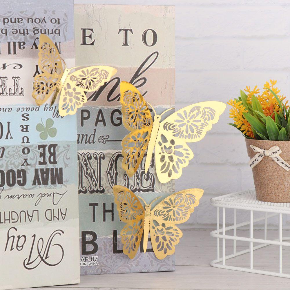 SUYO Set 12 Sticker Dán Tường Hình Con Bướm 3D