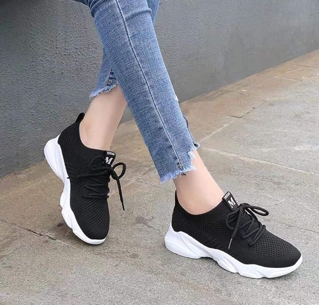 Giày Sneaker nữ Cổ Chun 5P QC Cao Cấp - Full Size 36-40