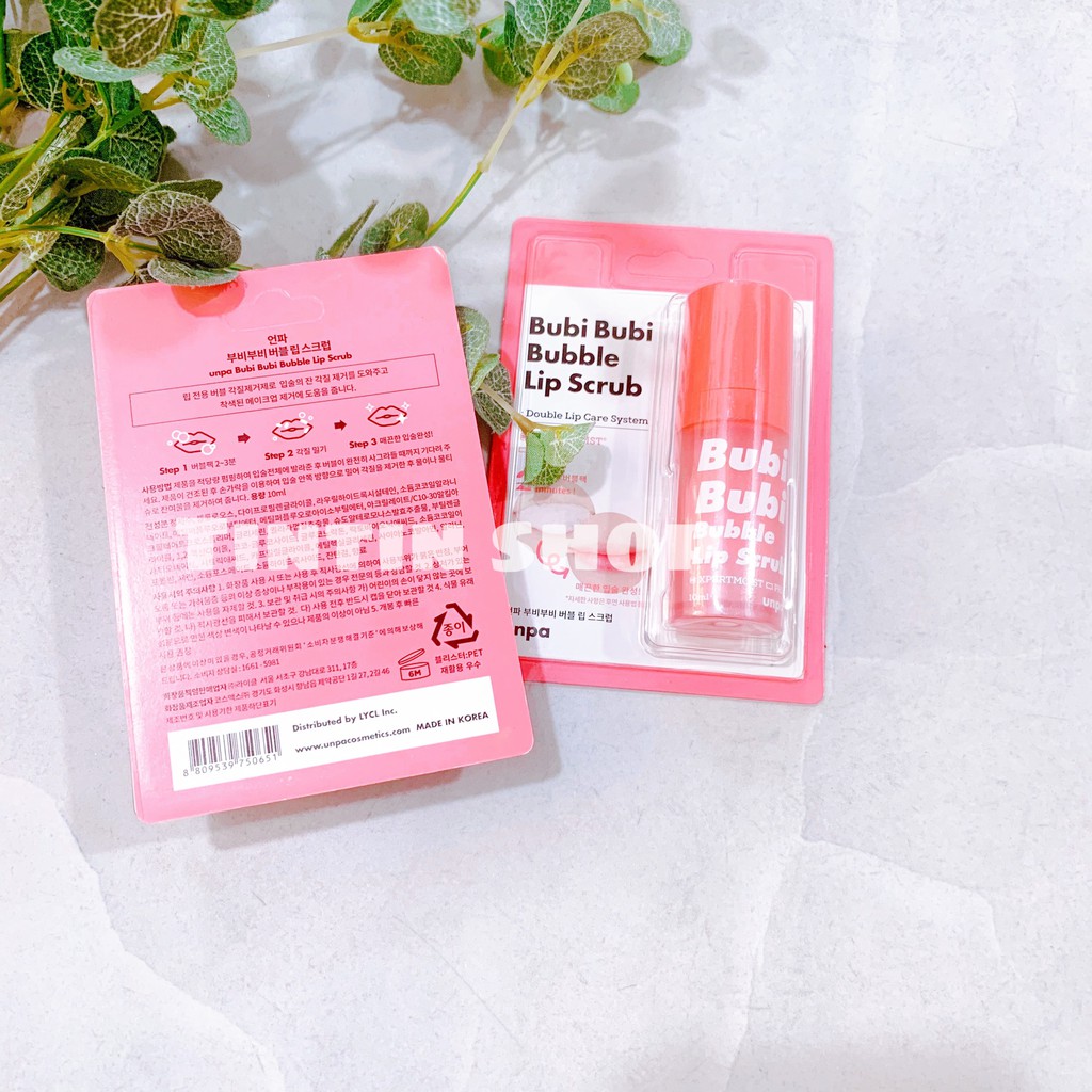 Tẩy Da Chết Môi Dạng Sủi bọt, Thải Độc Chì trong Son môi UNPA BUBI BUBI LIP Mẫu Mới | BigBuy360 - bigbuy360.vn