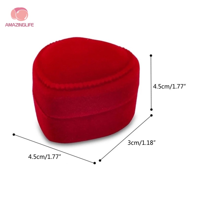 Set 1 / 3 / 5 Hộp Đựng Nhẫn Hình Trái Tim Đỏ