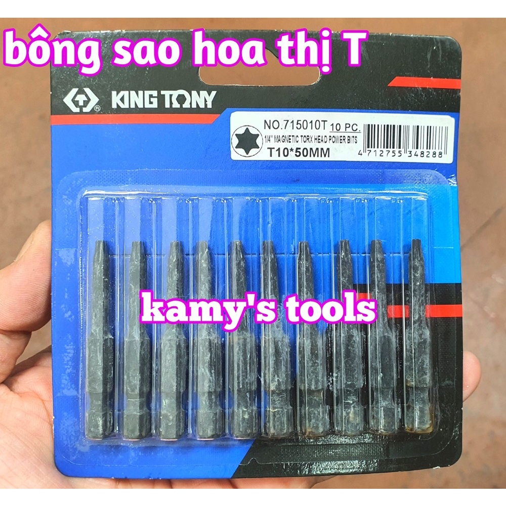 Mũi lục giác bông hoa thị chuôi đuôi lục giác 7150 dài 50mm Kingtony T6-T40