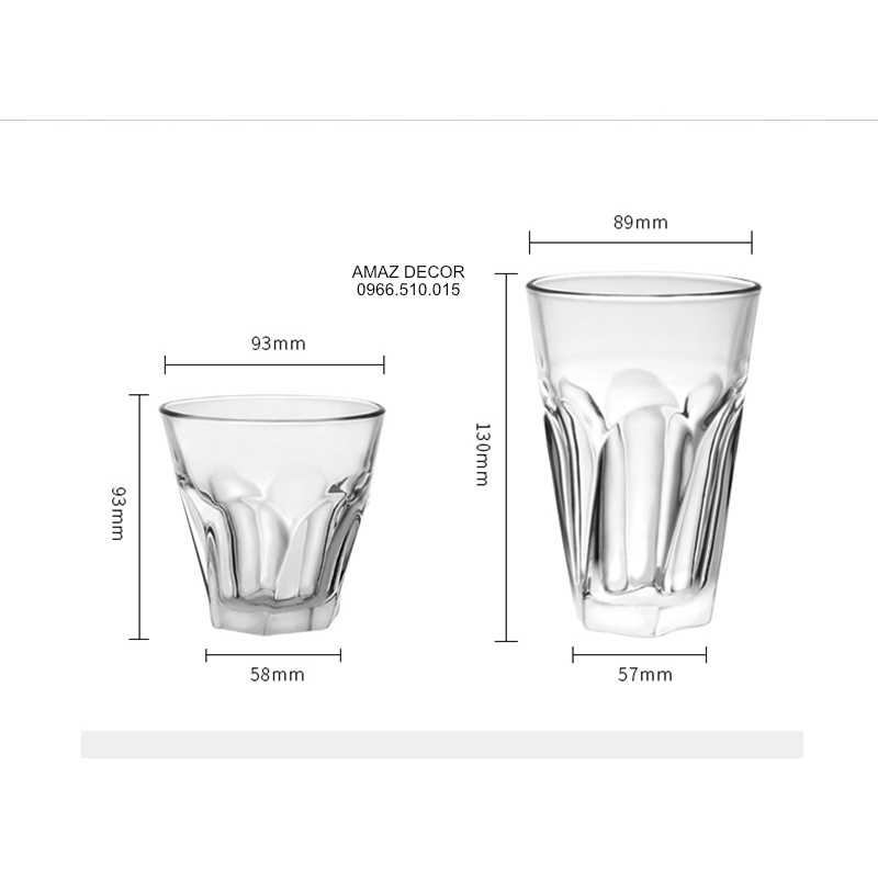 [Sỉ] Bộ 6 cốc ly thủy tinh Thổ Nhĩ Kỳ Libbey Gibraltar Twist Beverage 266ml - 15748 cao cấp giá rẻ