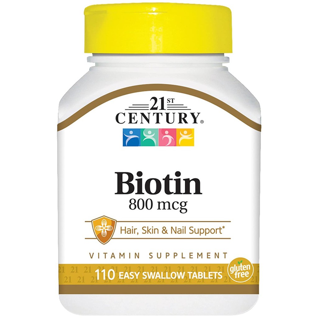 Vitamin H ( B7 )  21st Century USA  Bổ Sung dưỡng chất cho Tóc , Da , móng , râu ... 110 Viên / 1 Lọ với Date : 2023 . | Thế Giới Skin Care
