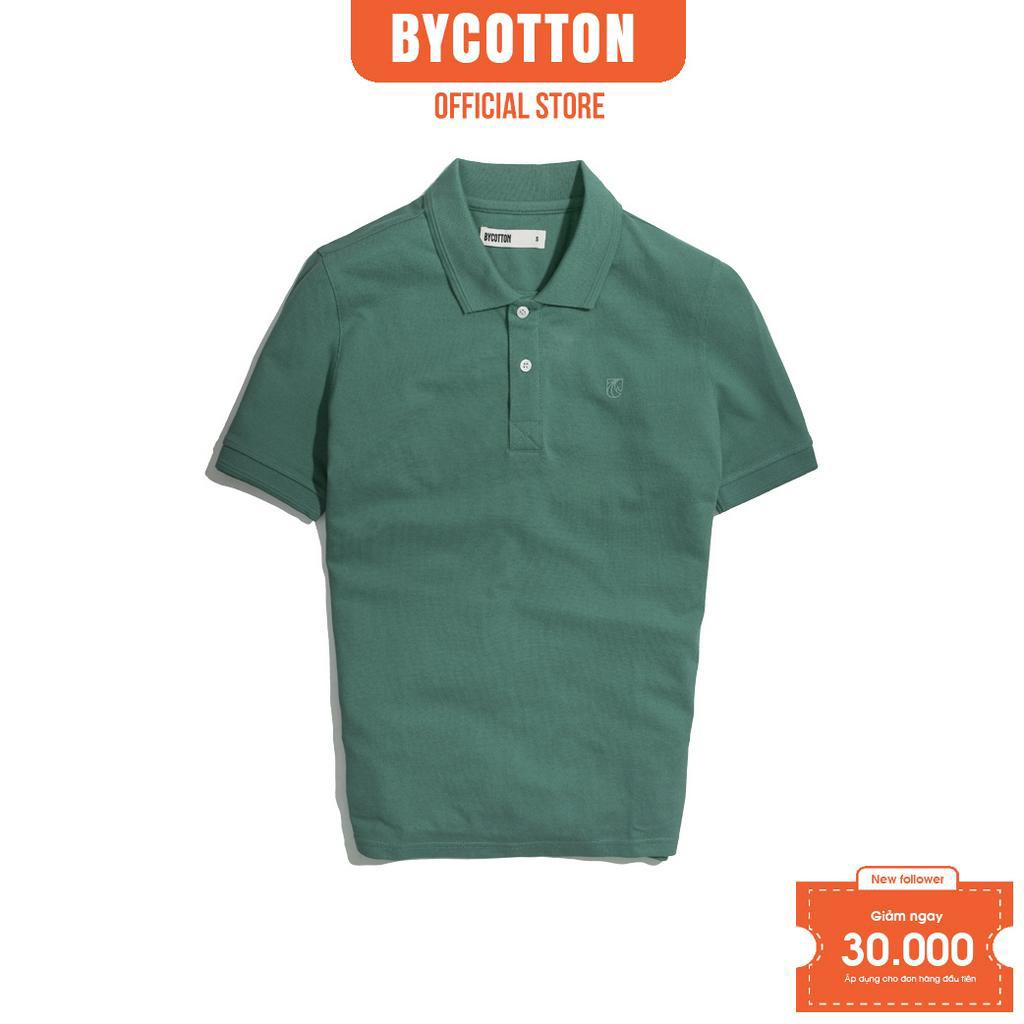 Áo Thun Polo Nam Cổ Bẻ Màu Xanh Lá BY COTTON Premium Basic Green Polo