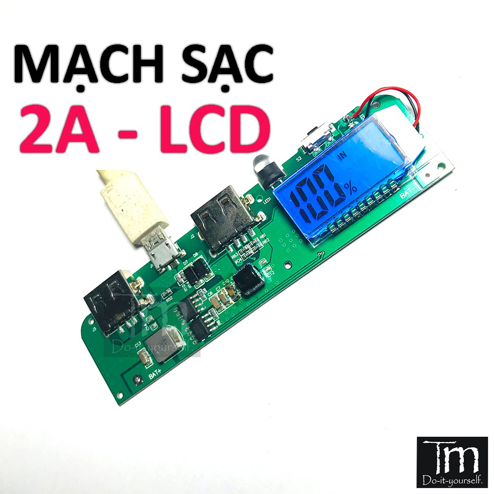 Mạch Sạc Dự Phòng 2A Hiển Thị LCD Mới