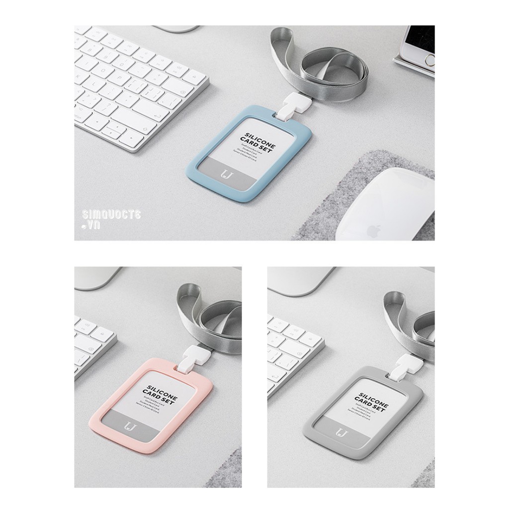 Bao đựng thẻ và dây đeo thẻ Jordan&amp;Judy vỏ bọc silicone cao cấp hiện đại JD11