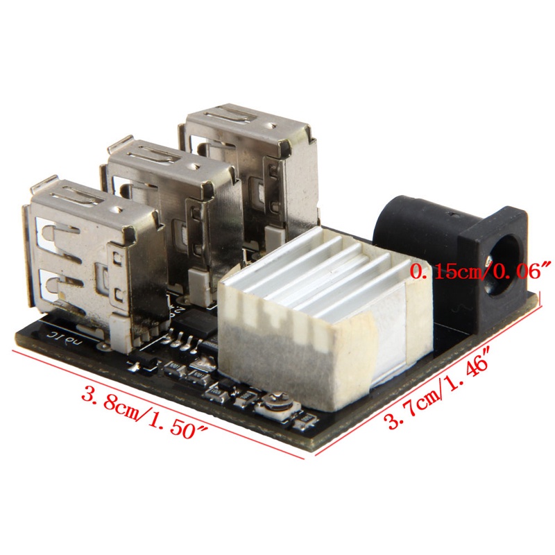 Mô Đun Tăng Áp 9V / 12V Sang 5V8A USB 3 Cổng Sạc USB Chuyên Dụng