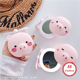Heo mini 3in1 có Đèn - Quạt - Gương trang điểm_QG01 - VK_FAS