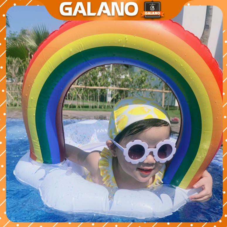 Phao Bơi Cho Bé GALANO Phao Bơi Trẻ Em Xỏ Chân Chống Lật An Toàn Bơi Lội Hình Cầu Vồng Cực Yêu SS-001262
