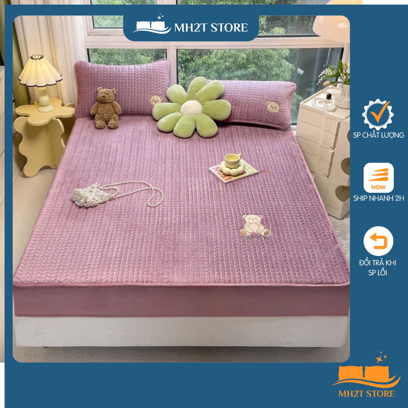 Ga gối Gấu nỉ trần xương cá Teddy bear SHOP MH2T SYORE