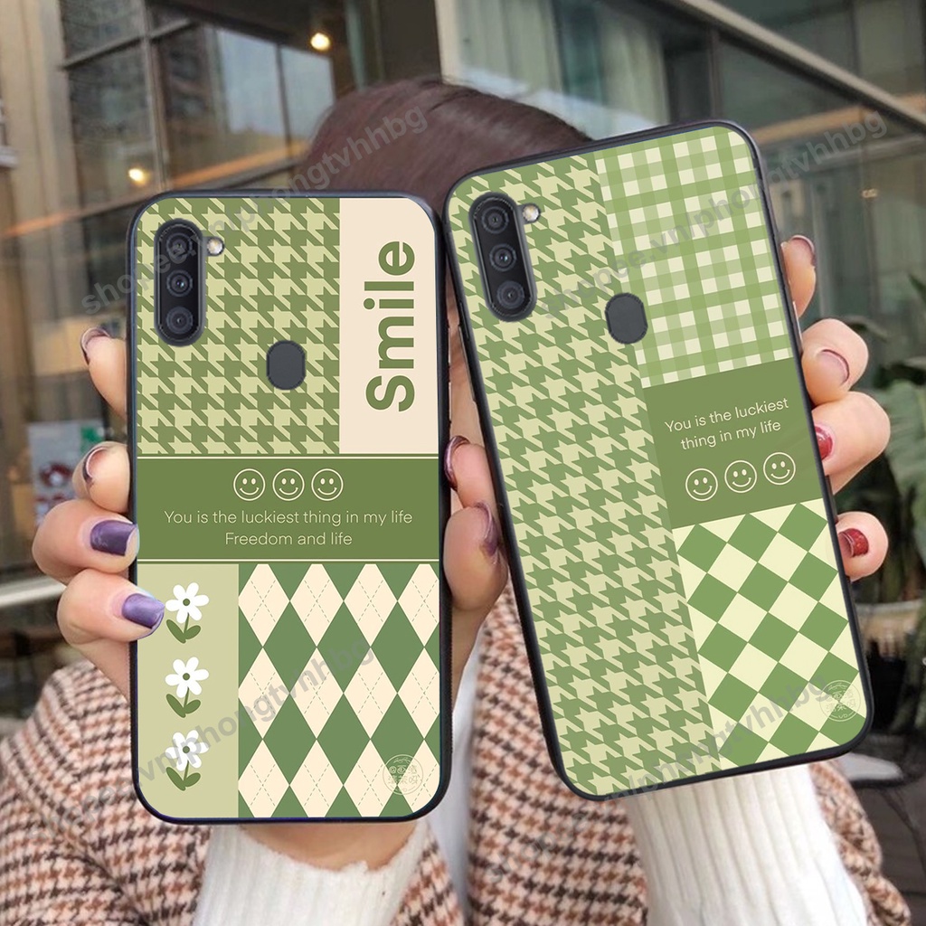 Ốp lưng Samsung A11 / M11 in mẫu gấu bo viền , smile mặt cười cực cute đẹp