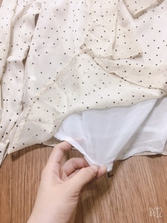 Bán sỉ áo sơ mi chấm bi cổ nơ