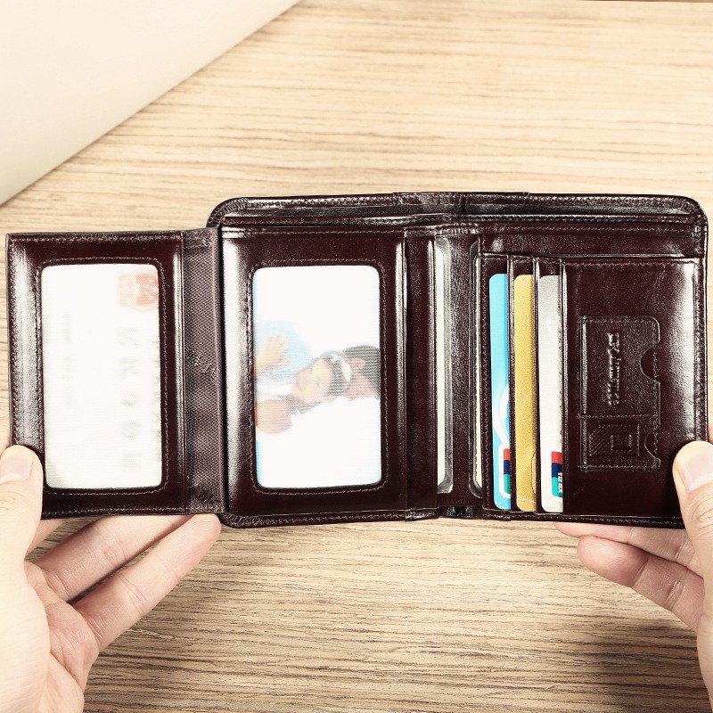 Ví Gập Ba Lớp Thương Hiệu ManBang Chính Hãng Sang Trọng Giản Dị Dành Cho Nam