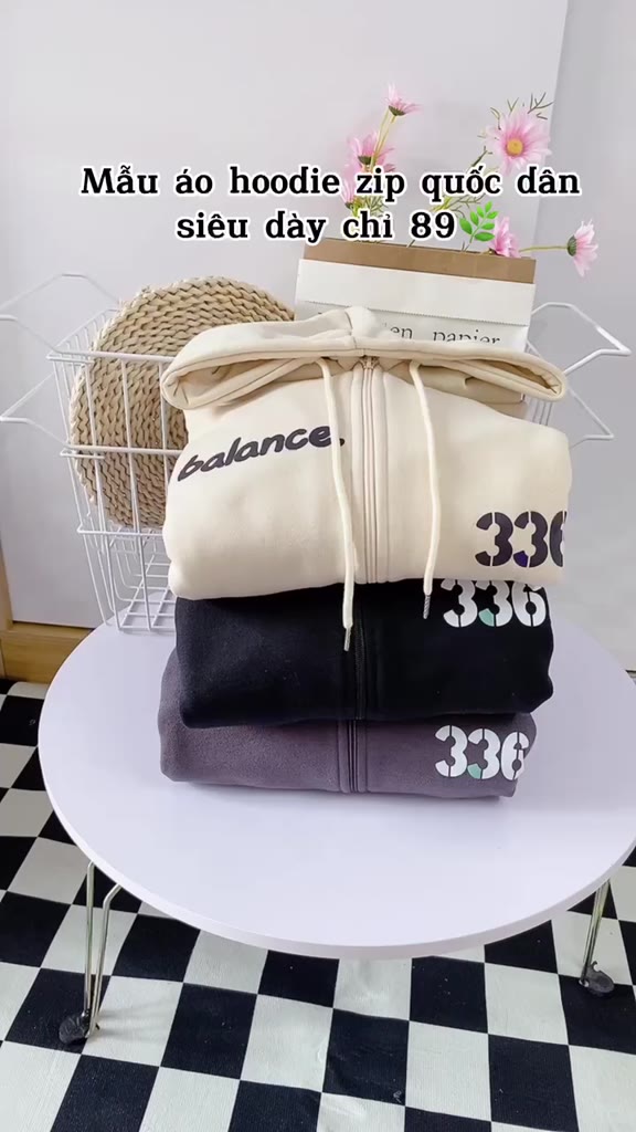Áo khoác hoodie zip chất nỉ bông in số 336 | BigBuy360 - bigbuy360.vn