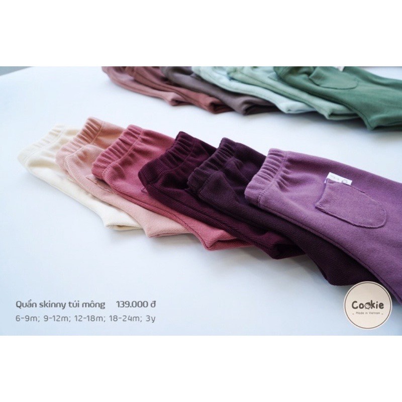 Cookie quần skiny túi dày tím nhạt  bé gái