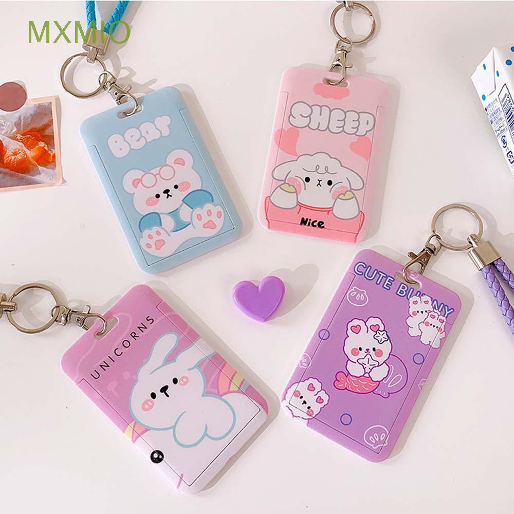 Bao đựng thẻ có móc khóa họa tiết hoạt hình dễ thương tiện lợi cho học sinh / nhân viên văn phòng