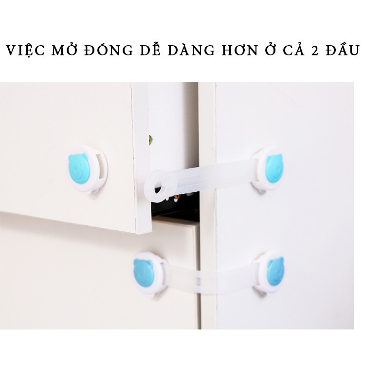 Dây Khóa Cửa Tủ Lạnh, Tủ Quần Áo, Ngăn Kéo - Chốt Cài Tủ Lạnh An Toàn