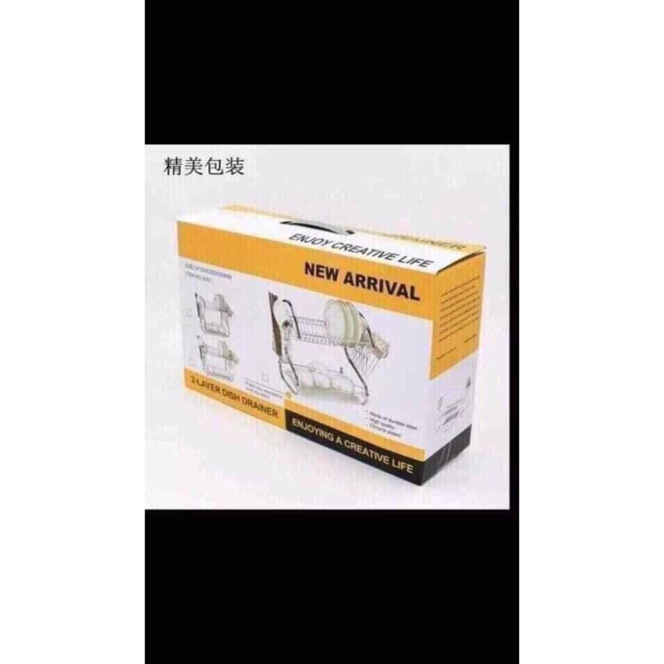 Kệ up bát, giá úp bát inox 2 tầng tiện lợi