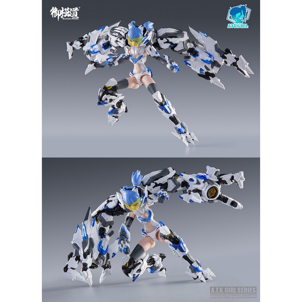 Mô hình lắp ráp ATKGIRL 03 Pretty Armor White tiger 1/12 PA Eastern Model Bạch Hổ 2.0 (tặng hộp đựng part)