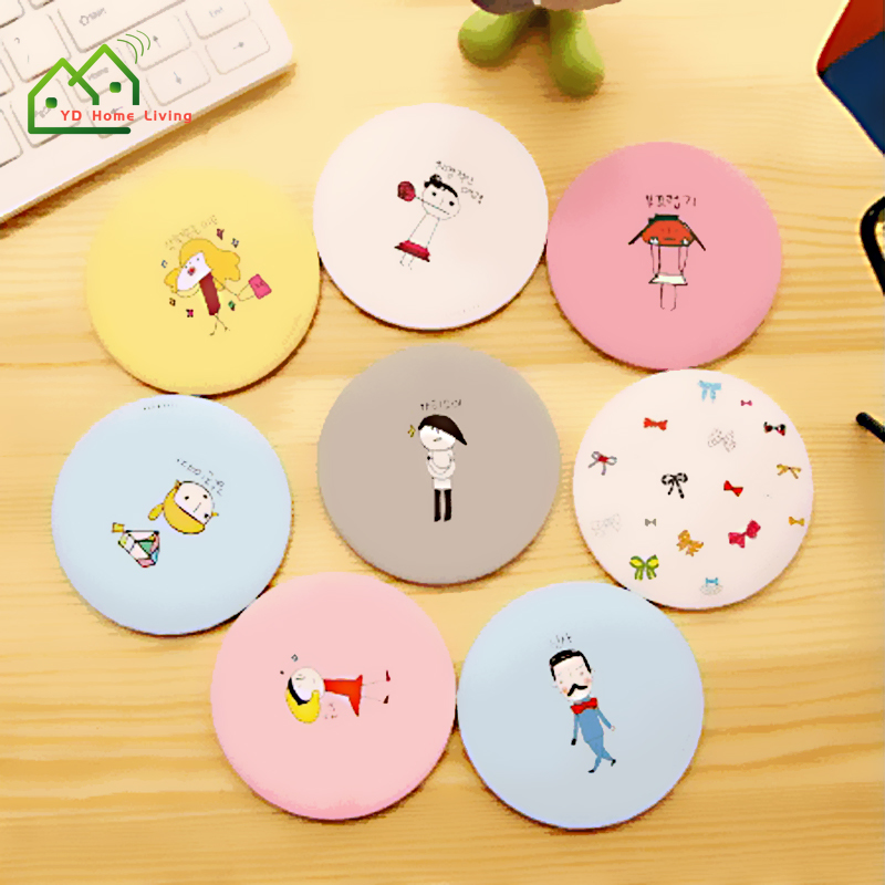 Gương Trang Điểm Nhỏ Gọn Cầm Tay Họa Tiết Hoạt Hình Dễ Thương Dành Cho Nữ