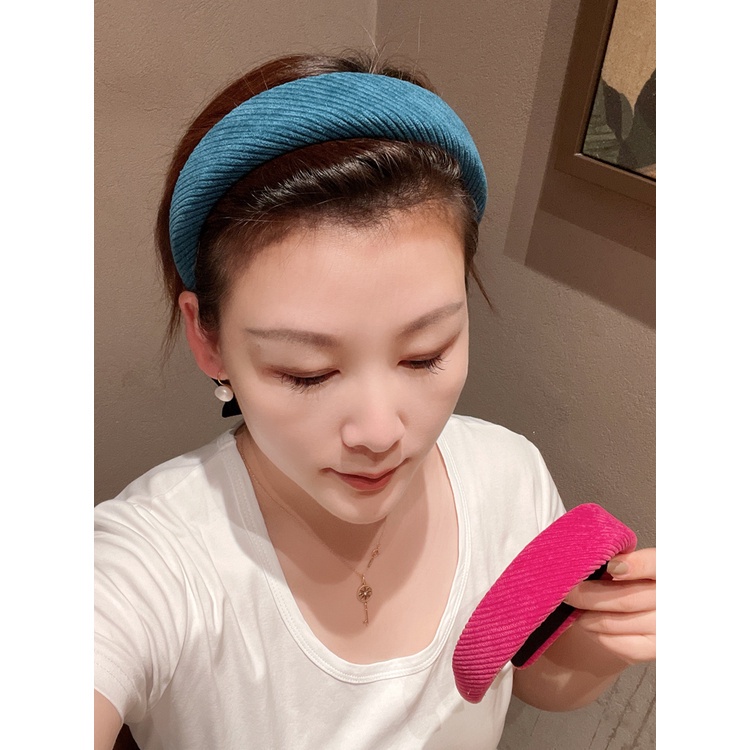 Cài tóc vải nhung màu trơn đơn giản thời trang