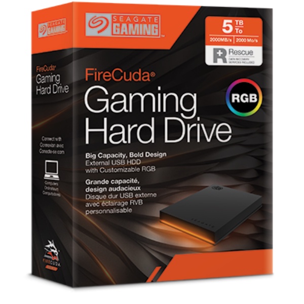 Ổ Cứng Di Động HDD Seagate Firecuda Gaming Hard Drive 2TB 2.5&quot; USB3.0 + Phục Hồi Dữ Liệu Rescue