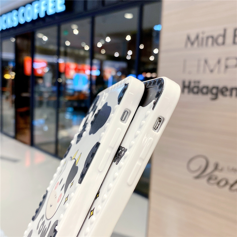 Ốp Điện Thoại Hình Bò Sữa Cho iPhone 6 6s 6plus Se2020 7 8 7plus 8plus X Xs Xsmax 11 11pro 11promax