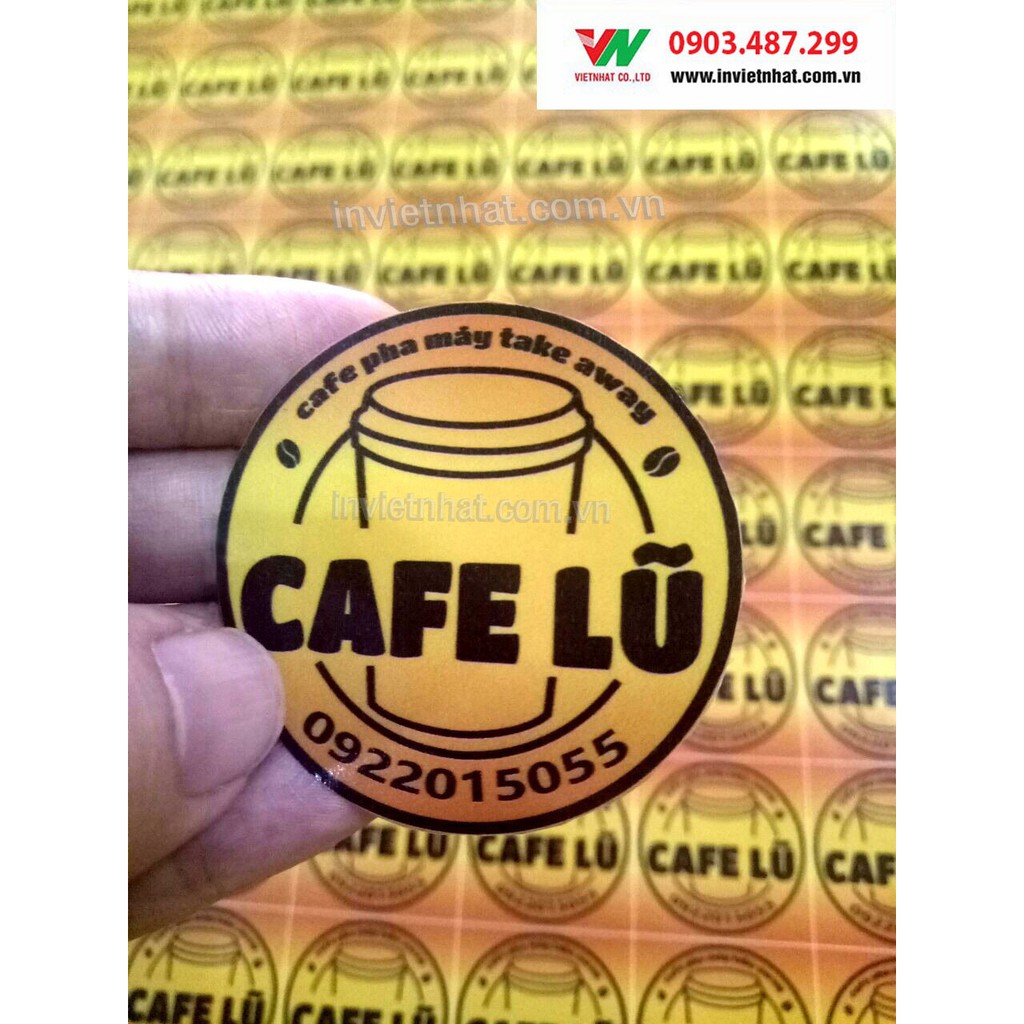 Decal dán, nhãn dán, sticker_ CHỐNG THẤM NƯỚC_ Tem loại 4cm, 5cm _Siêu rẻ