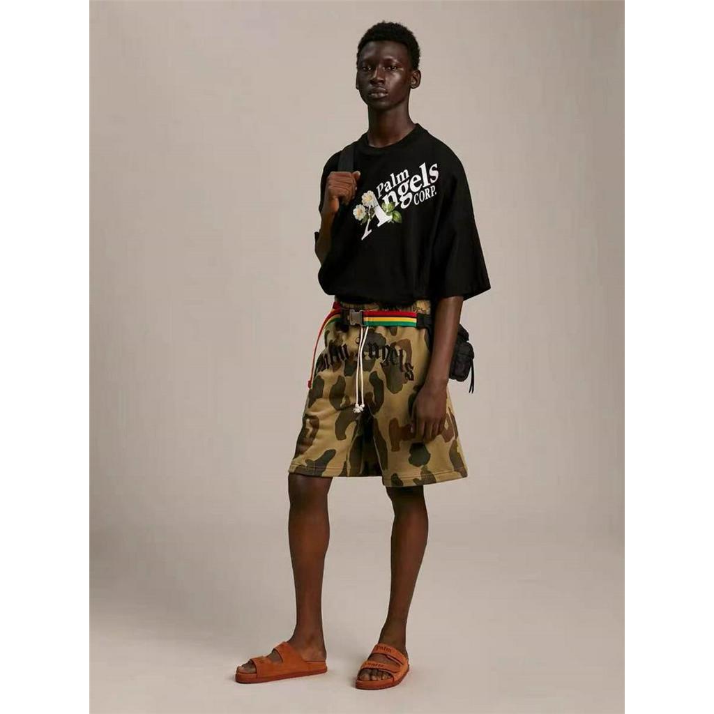 Áo Thun Tay Ngắn Dáng Rộng Chất Liệu Cotton In Hình Palm Angels Thời Trang Cho Nam Nữ # 2067