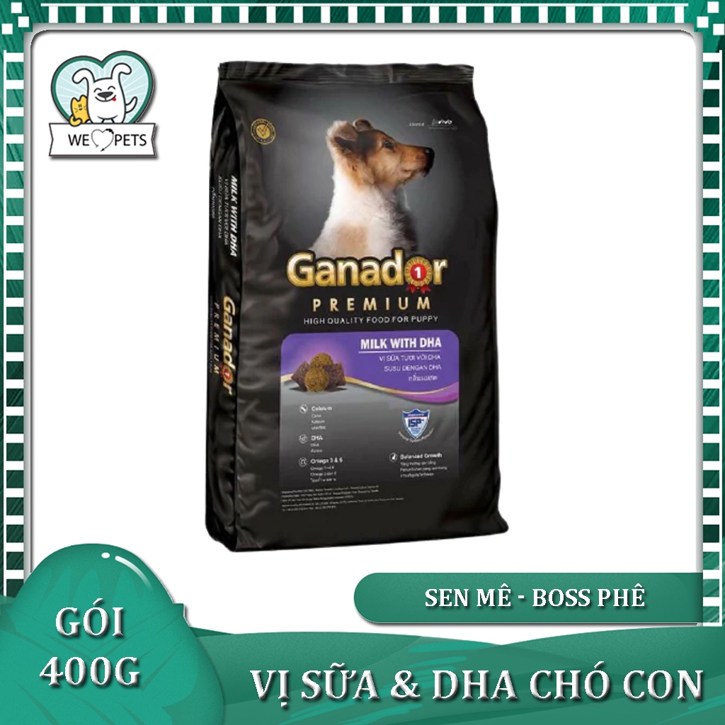 [400g] Ganador Thức ăn hạt cho chó con vị sữa &amp; DHA - Lida Pet Shop