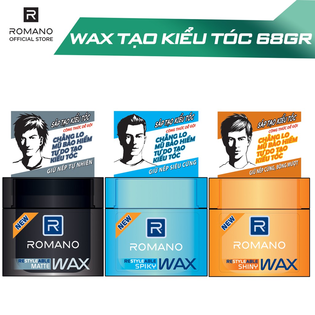 Wax tạo kiểu tóc Romano Restyleable Matte 68g Hàng Chính Hãng