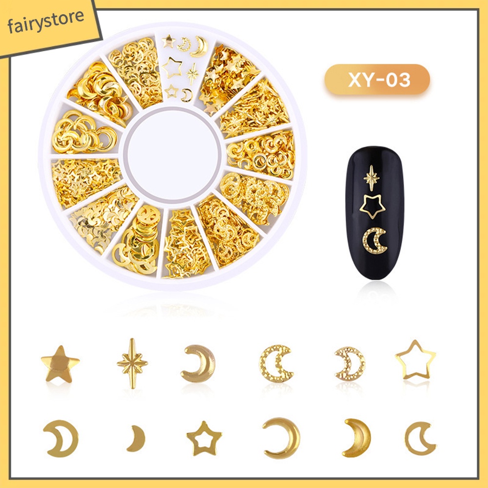 Hộp phụ kiện kim loại họa tiết 3D dùng trang trí móng tay