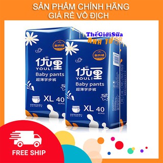 Bỉm YOULI đủ size dán/quần S56/M46/L42/XL40/XXL36/XXXL34