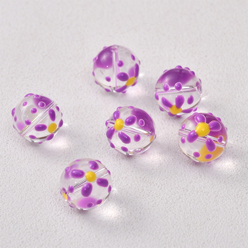 Hạt xỏ rời bằng thủy tinh trang trí cây thông Noel làm vòng tay dây chuyền bông tai thủ công