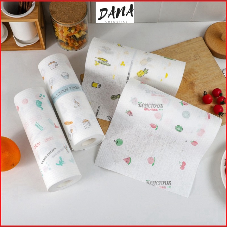 Khăn Giấy Vải Lau Đa Năng, Lau Bếp, Lau Chén Bát (Khổ 20cm) Có Thể Tái Sử Dụng Siêu Thấm Hút DANA