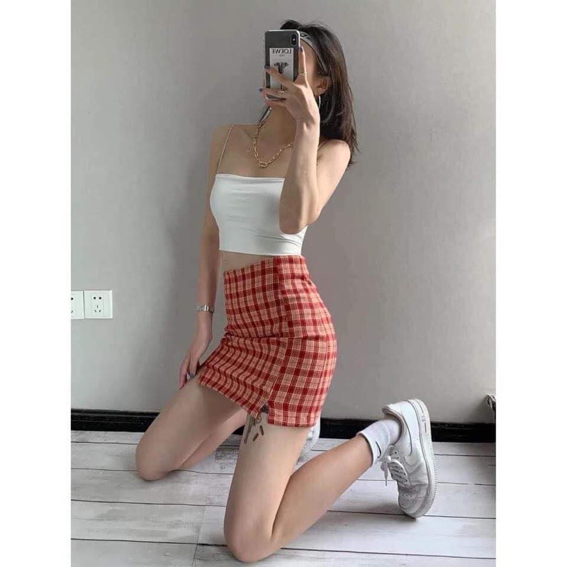 ÁO 2S CROPTOP ĐEN TRẮNG