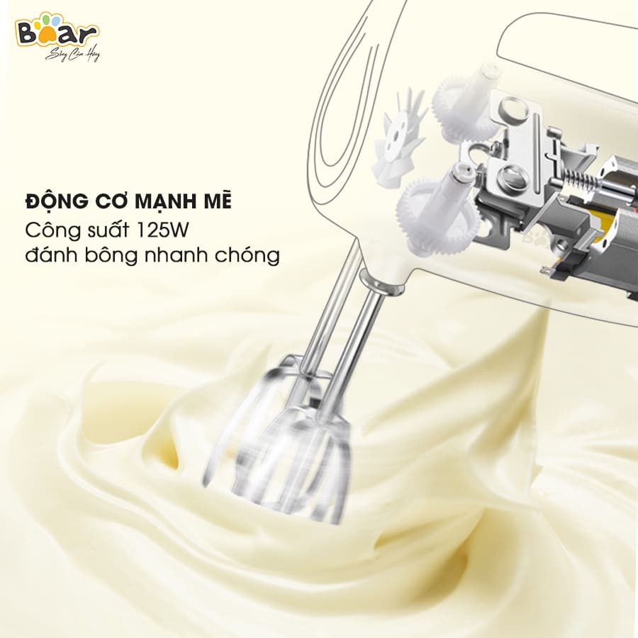 Máy Đánh Trứng Mini Cầm Tay Bear DDG-B02P5, Máy Đánh Kem, Làm Bánh, Bản Quốc Tế Bảo hành 18TH