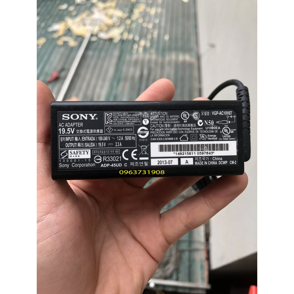 Sạc laptop Sony 19.5v 2.3a